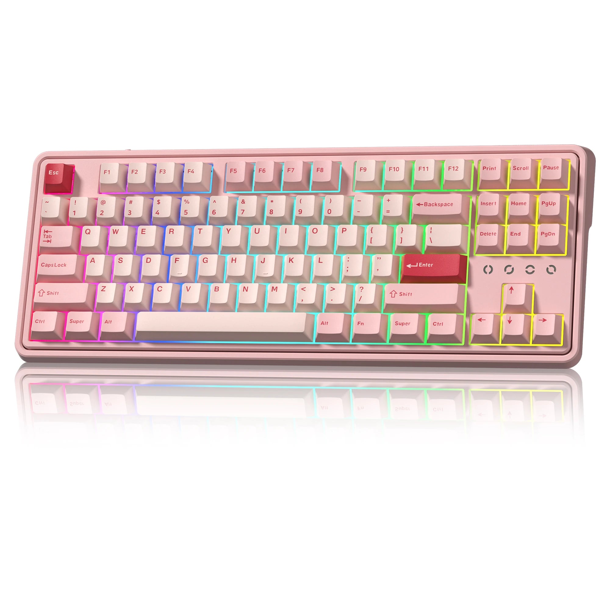 Fl-ESPORTS CMK87 Pro Valentine Hot Swap Gasket mounted Wireless Gaming Keyboard TKL Tri-Mode Mechanical Keyboard for WIN MAC PC