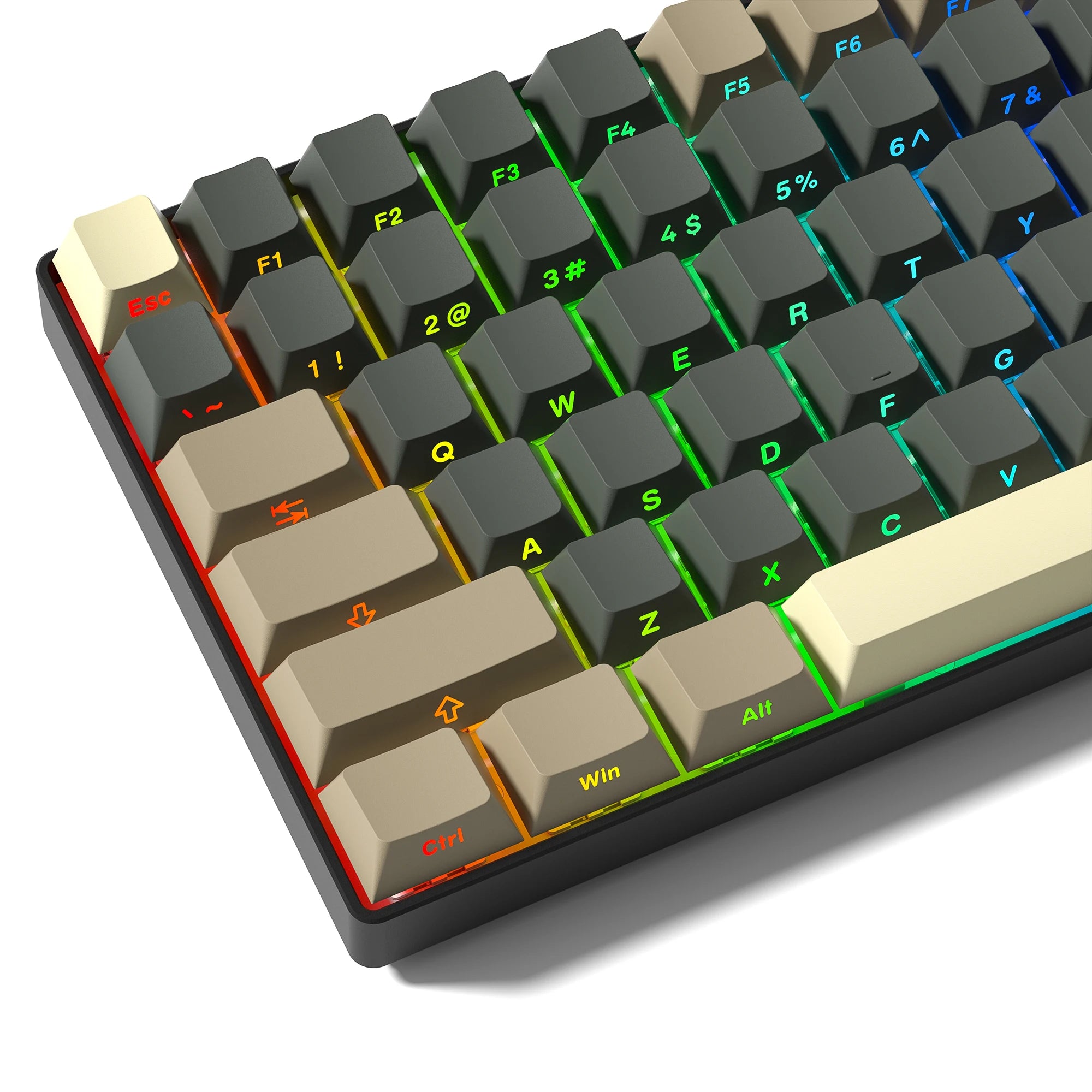 Grey Brown Side Print RGB Backlit Keycaps