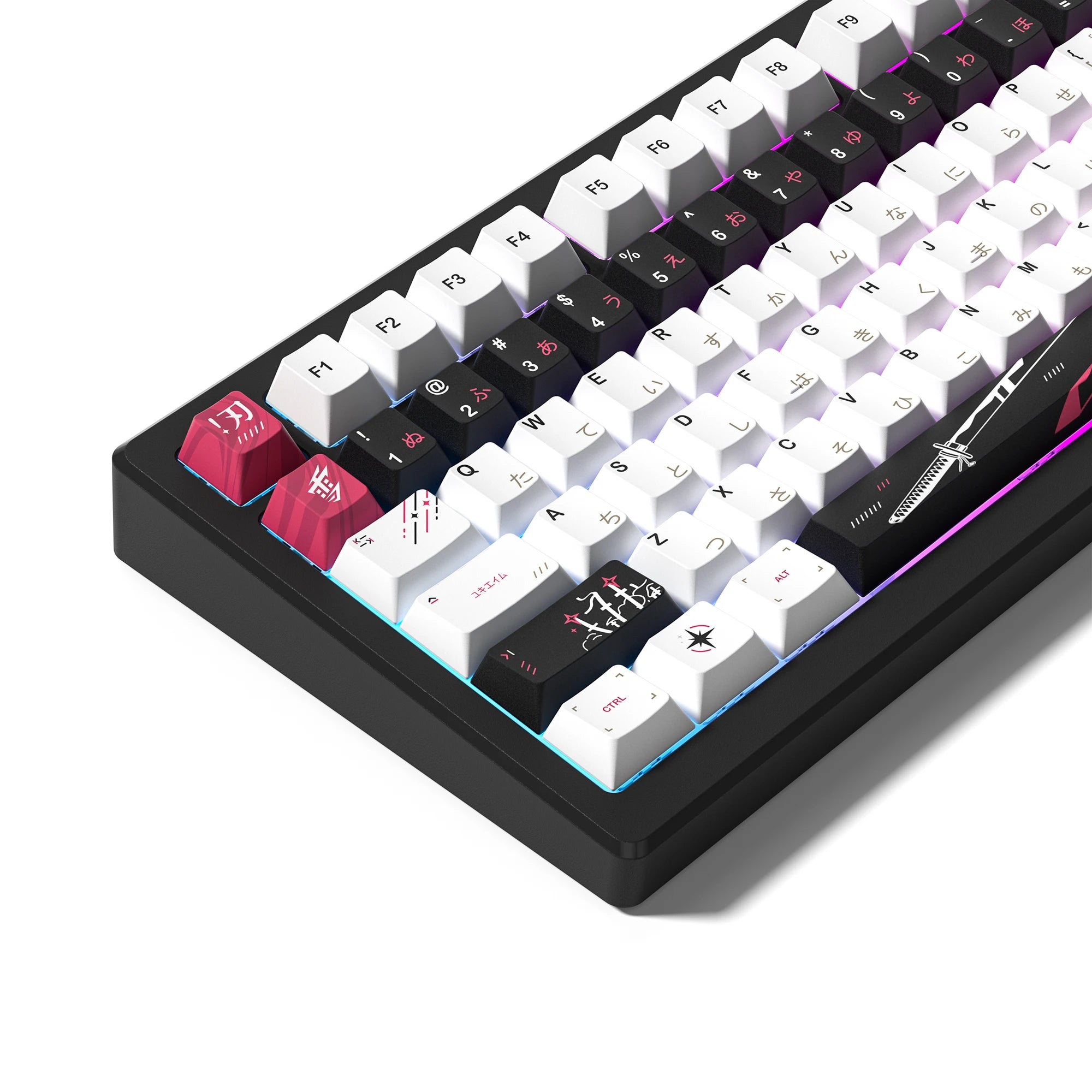 Yuki Aim Keycaps 5 Sides Dye Sublimation PBT Keycaps Japanese Layout Anime Keycaps Cherry Profile for Cherry MX Switch Keyboard
